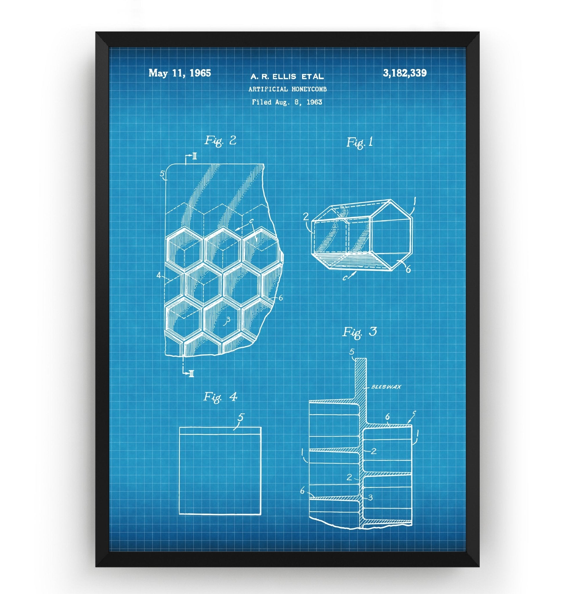 Artificial Honeycomb 1965 Patent Print - Magic Posters