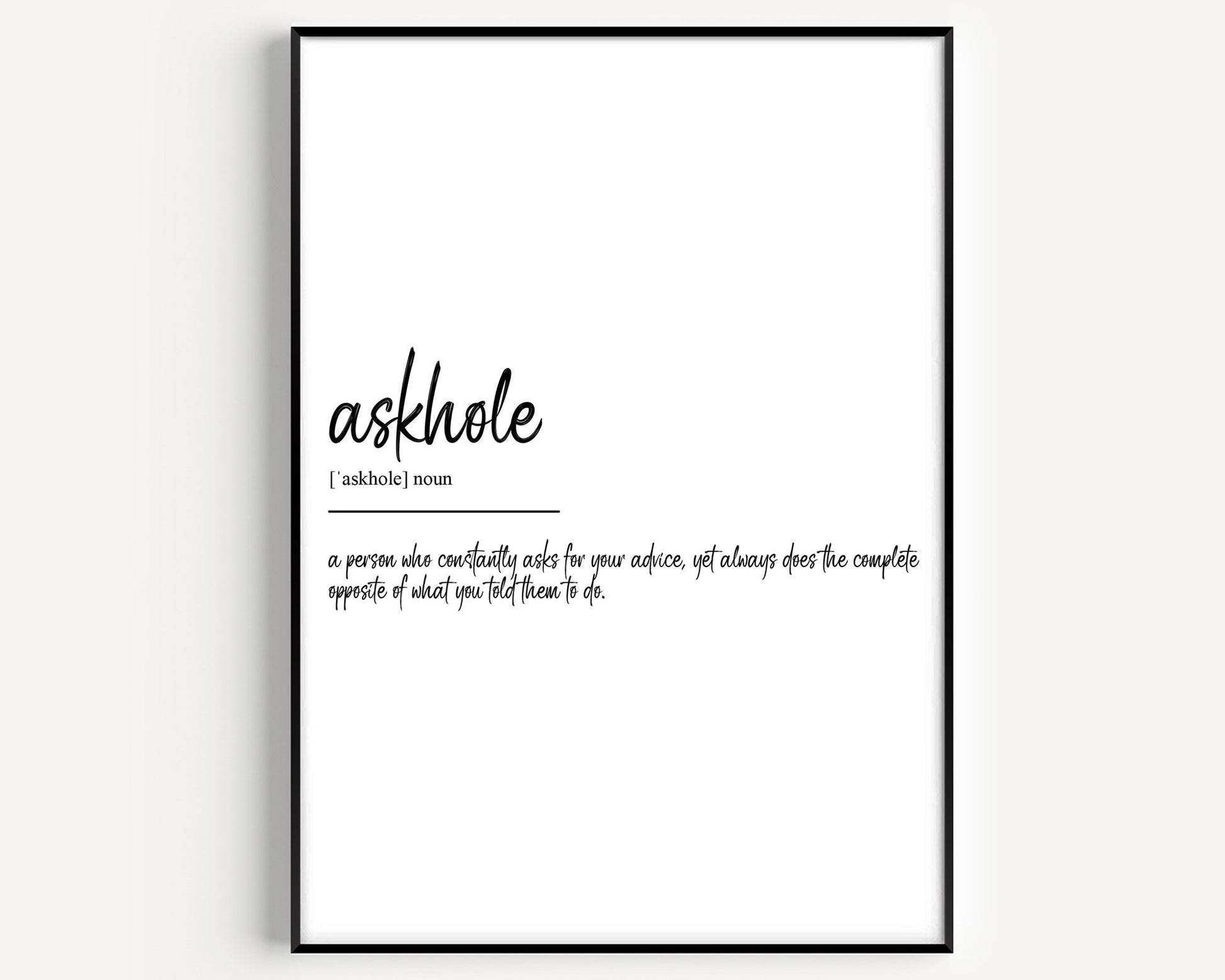 Askhole Definition Print - Magic Posters
