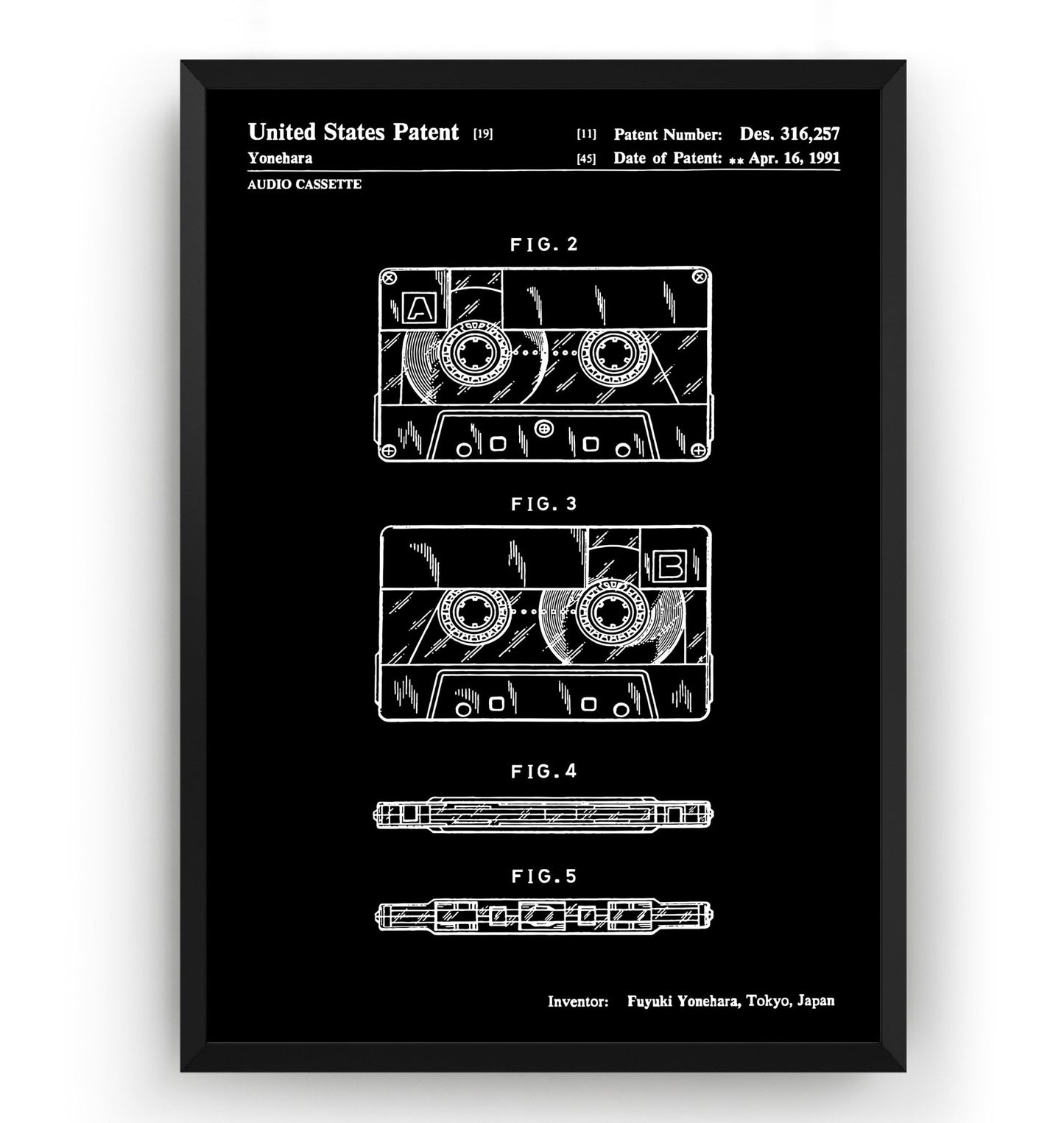 Audio Cassette 1991 Patent Print - Magic Posters