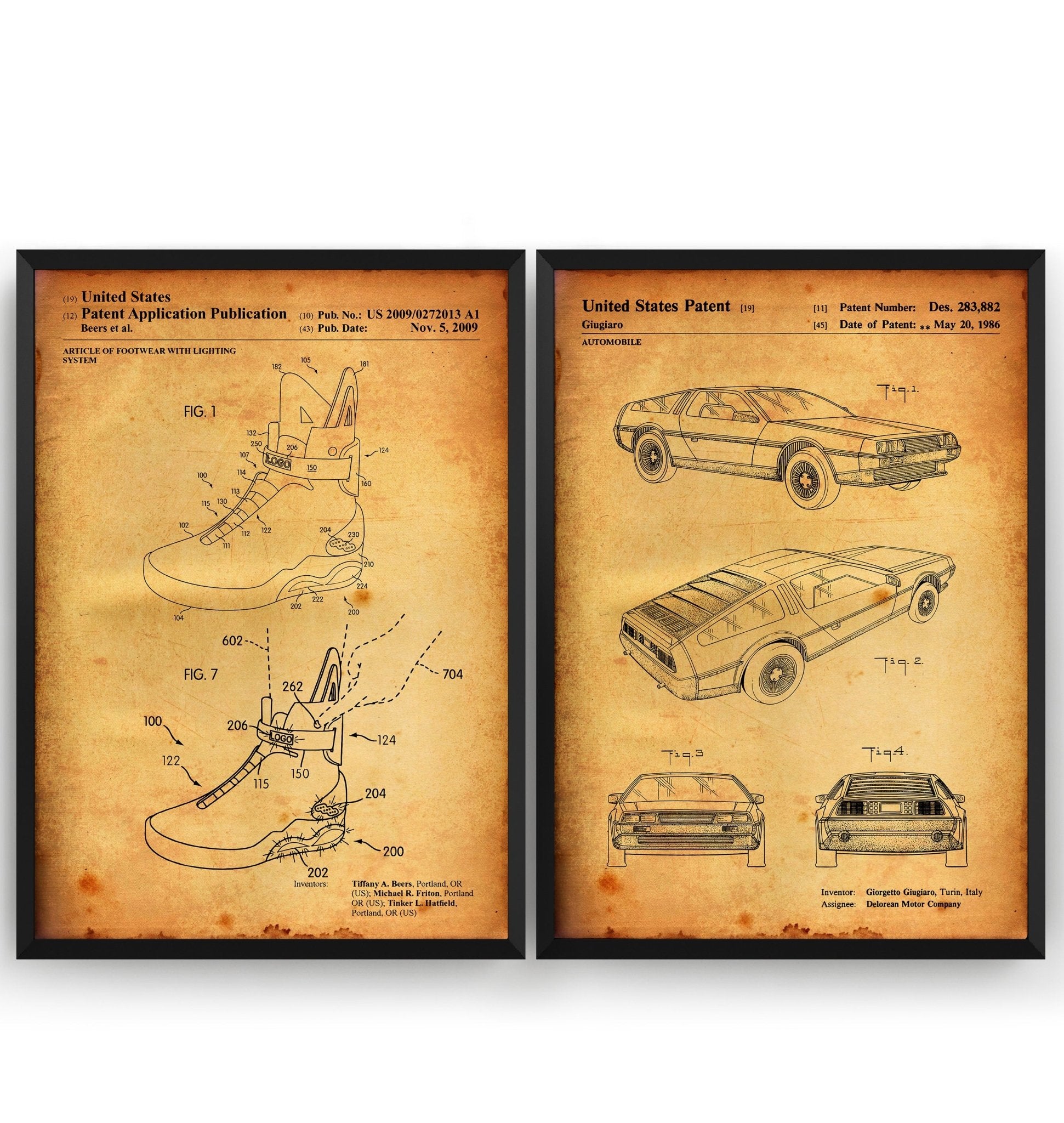 Back To The Future Set Of 2 Patent Prints - Magic Posters