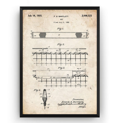 Badminton Net 1934 Patent Print - Magic Posters