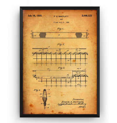 Badminton Net 1934 Patent Print - Magic Posters