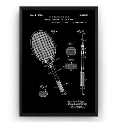 Badminton Racket 1926 Patent Print - Magic Posters