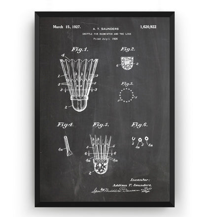 Badminton Shuttlecock 1926 Patent Print - Magic Posters