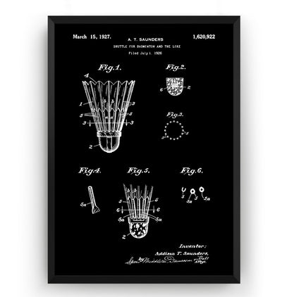 Badminton Shuttlecock 1926 Patent Print - Magic Posters