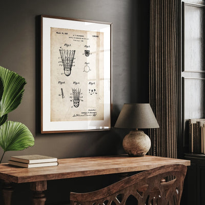 Badminton Shuttlecock 1926 Patent Print - Magic Posters