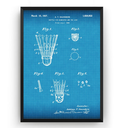 Badminton Shuttlecock 1926 Patent Print - Magic Posters