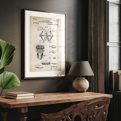 Ball Bearing Roller Cogwheel 1897 Patent Print - Magic Posters