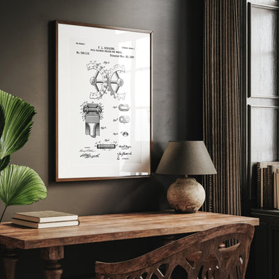 Ball Bearing Roller Cogwheel 1897 Patent Print - Magic Posters
