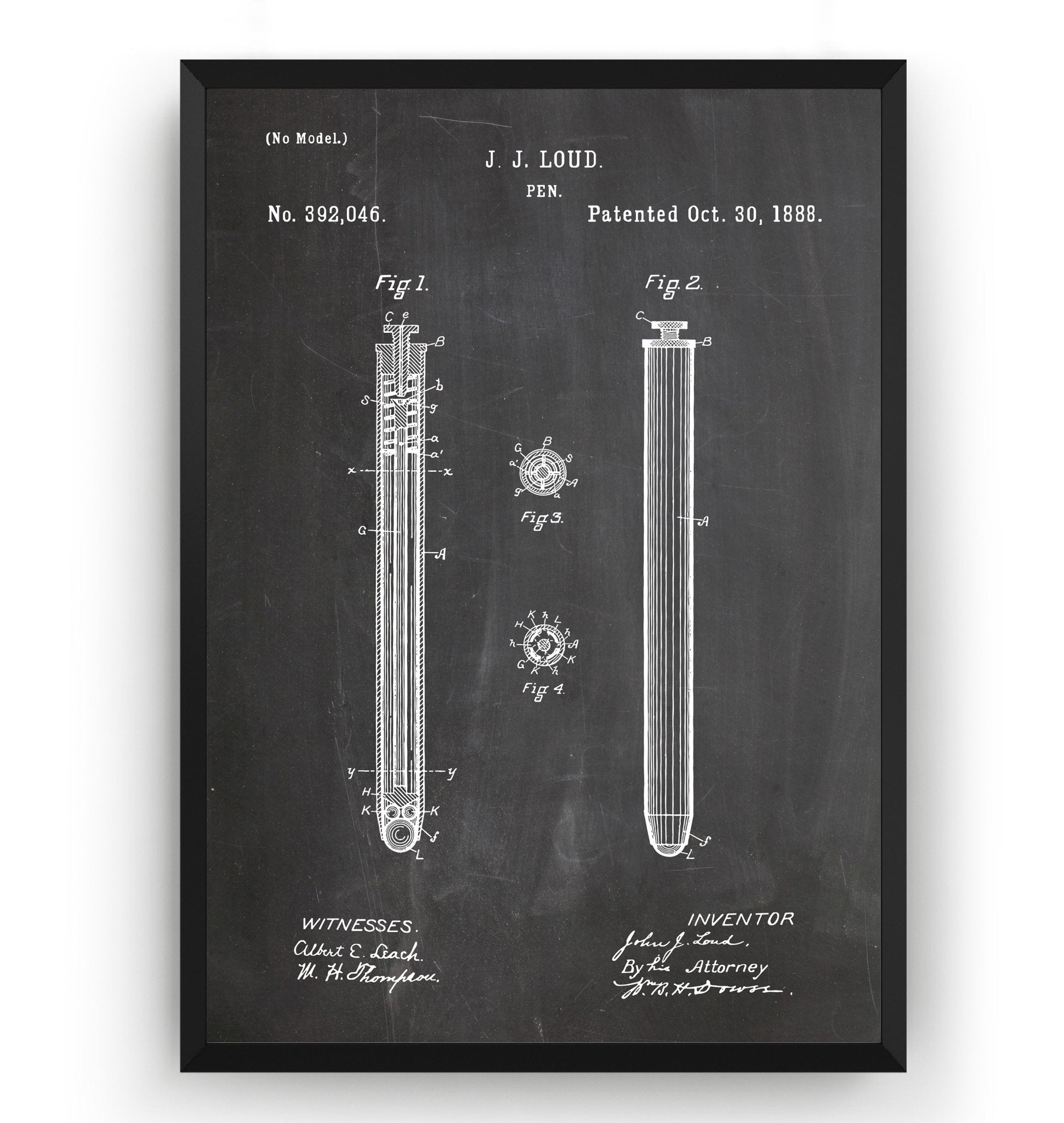 Ballpoint Pen 1888 Patent Print - Magic Posters