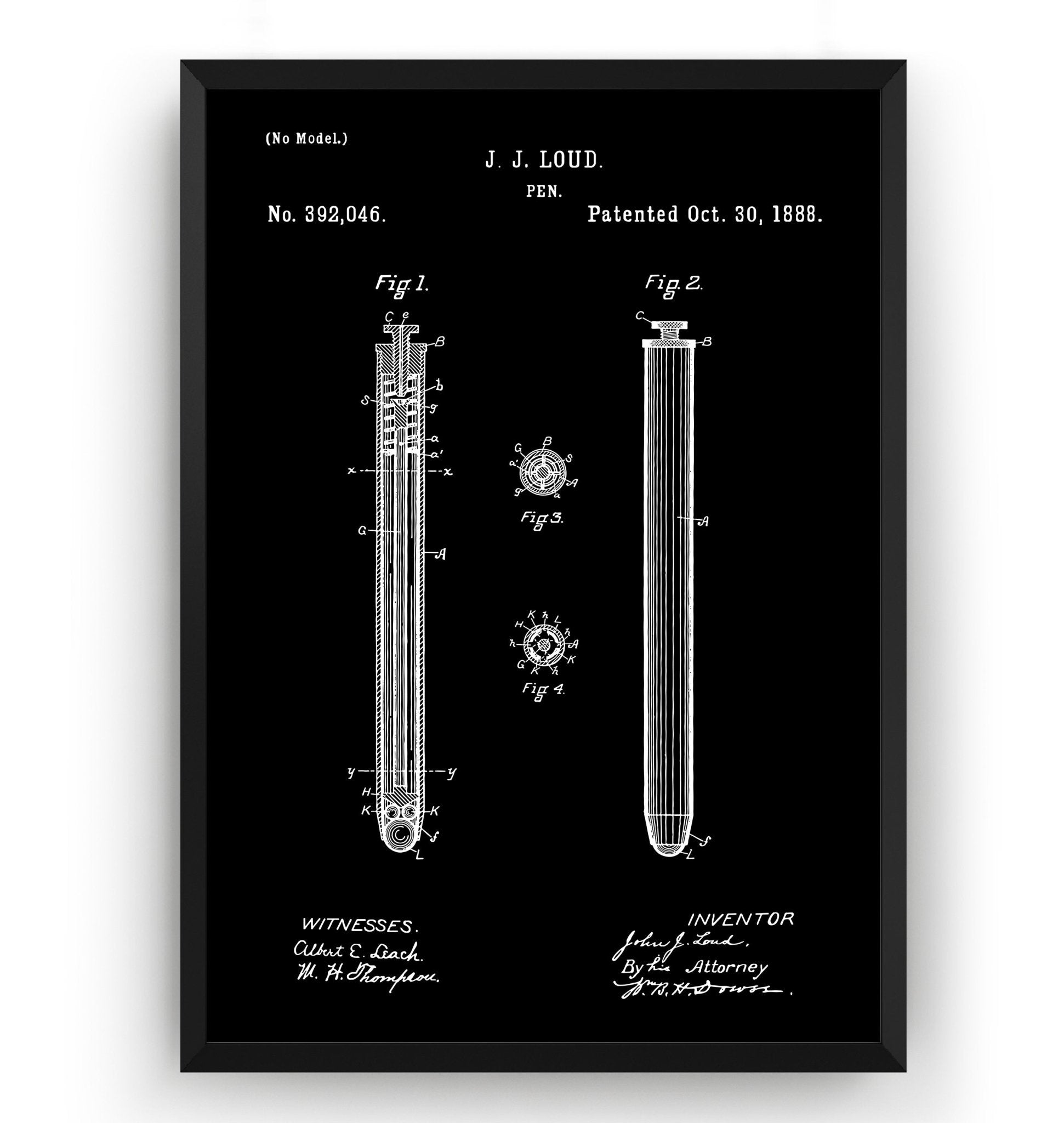 Ballpoint Pen 1888 Patent Print - Magic Posters