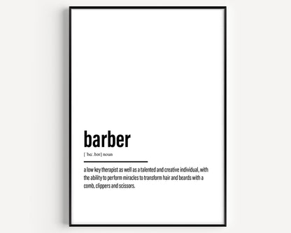 Barber Definition Print - Magic Posters