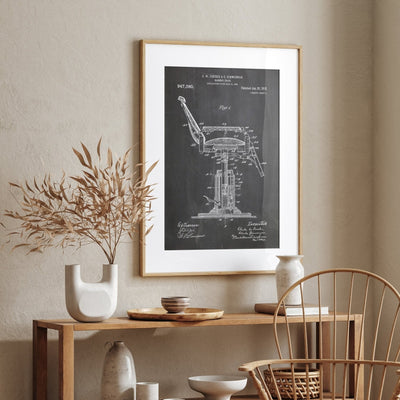 Barbers Chair 1910 Patent Print - Magic Posters