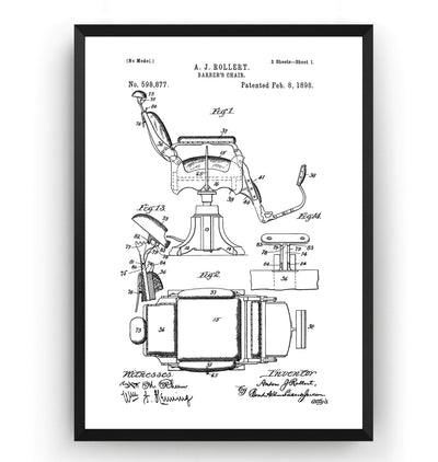 Barbers Chair Patent Print - Magic Posters