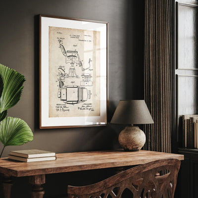 Barbers Chair Patent Print - Magic Posters