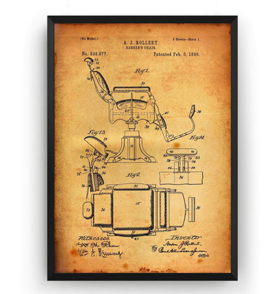 Barbers Chair Patent Print - Magic Posters