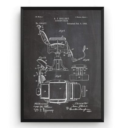 Barbers Chair Patent Print - Magic Posters