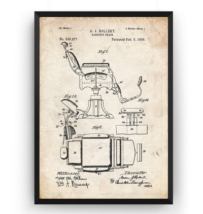 Barbers Chair Patent Print - Magic Posters