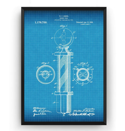 Barbers Pole Patent Print - Magic Posters