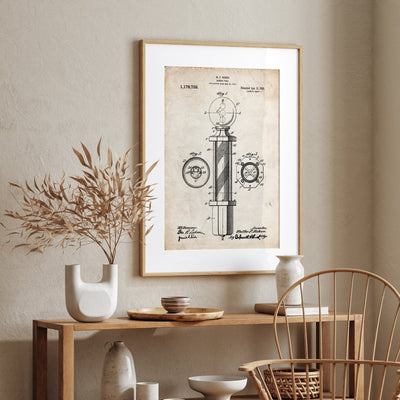 Barbers Pole Patent Print - Magic Posters