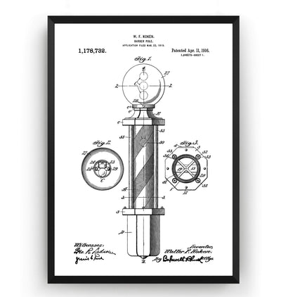 Barbers Pole Patent Print - Magic Posters