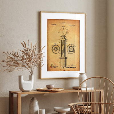 Barbers Pole Patent Print - Magic Posters