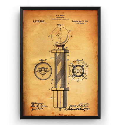 Barbers Pole Patent Print - Magic Posters