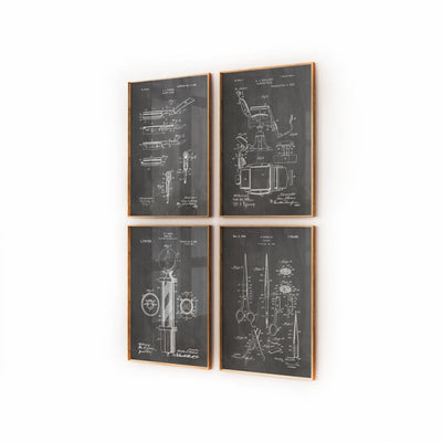 Barbers Set Of 4 Patent Prints - Magic Posters