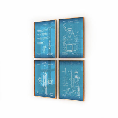 Barbers Set Of 4 Patent Prints - Magic Posters