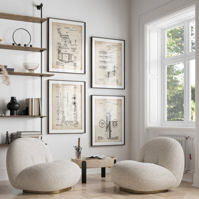 Barbers Set Of 4 Patent Prints - Magic Posters