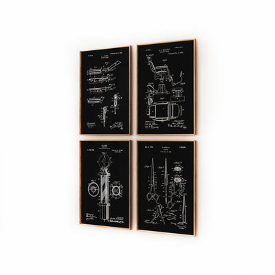 Barbers Set Of 4 Patent Prints - Magic Posters