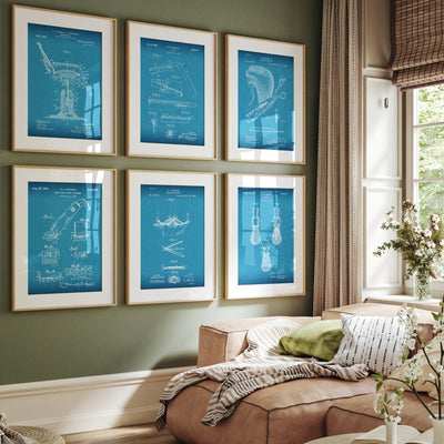 Barbers Set Of 6 Patent Prints V2 - Magic Posters
