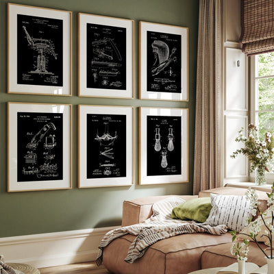 Barbers Set Of 6 Patent Prints V2 - Magic Posters