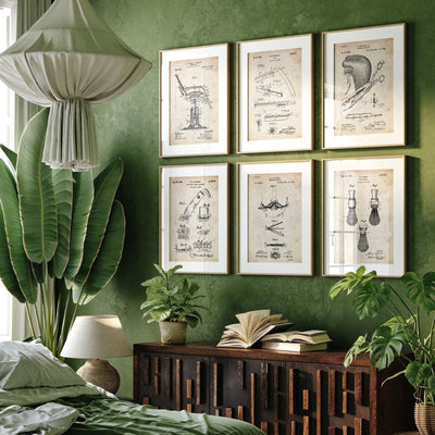 Barbers Set Of 6 Patent Prints V2 - Magic Posters