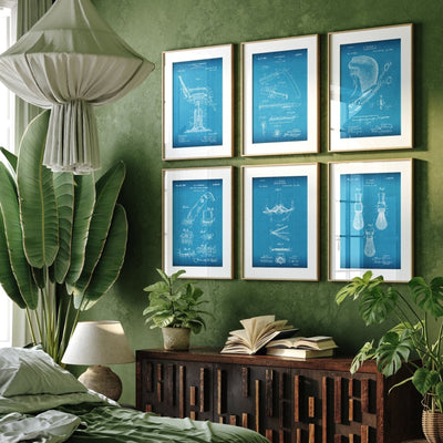 Barbers Set Of 6 Patent Prints V2 - Magic Posters