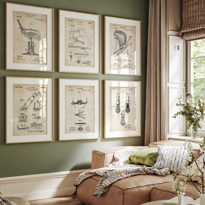 Barbers Set Of 6 Patent Prints V2 - Magic Posters