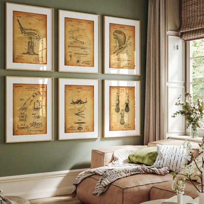 Barbers Set Of 6 Patent Prints V2 - Magic Posters