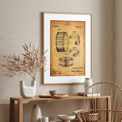 Barry Collapsible Drum 1917 Patent Print - Magic Posters