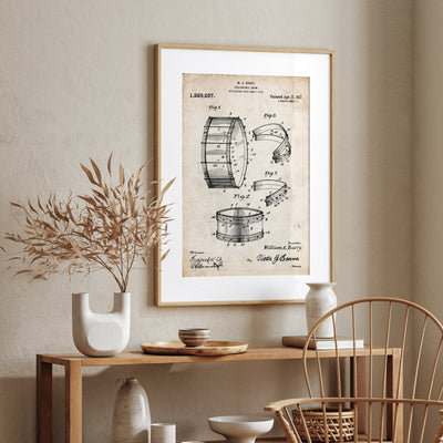 Barry Collapsible Drum 1917 Patent Print - Magic Posters