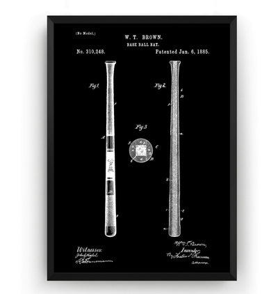 Baseball Bat 1885 Patent Print - Magic Posters