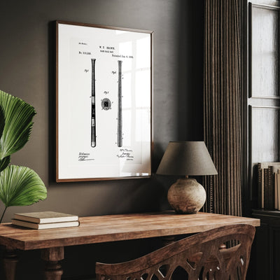 Baseball Bat 1885 Patent Print - Magic Posters