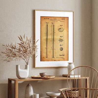Baseball Bat 1939 Patent Print - Magic Posters