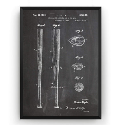 Baseball Bat 1939 Patent Print - Magic Posters