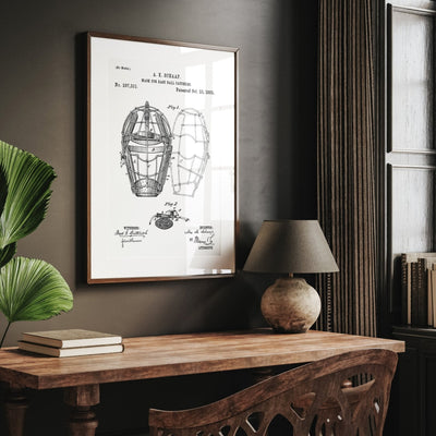 Baseball Catchers Mask 1883 Patent Print - Magic Posters
