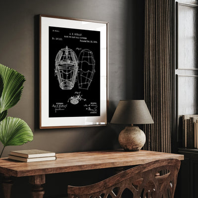 Baseball Catchers Mask 1883 Patent Print - Magic Posters