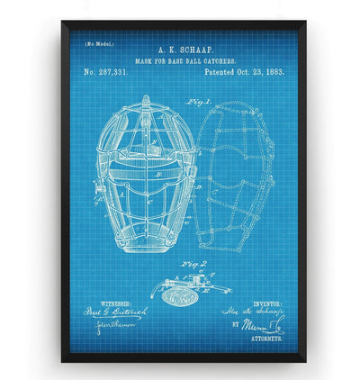 Baseball Catchers Mask 1883 Patent Print - Magic Posters