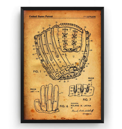 Baseball Glove 1971 Patent Print - Magic Posters