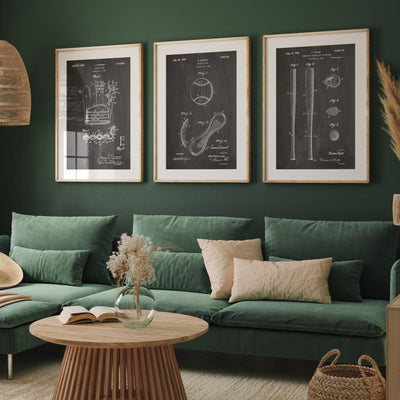 Baseball Set Of 3 Patent Prints - Magic Posters