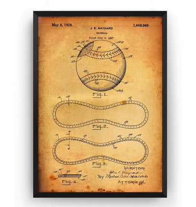 Baseball Stitching Patent Print - Magic Posters
