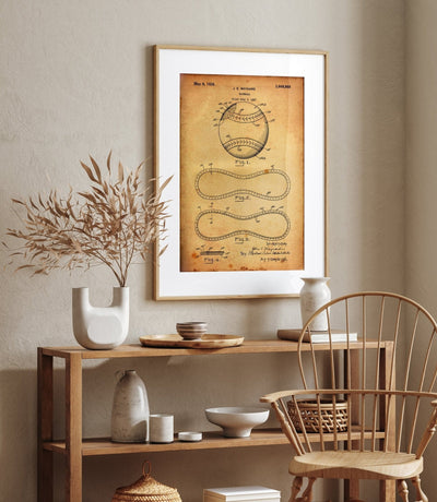 Baseball Stitching Patent Print - Magic Posters